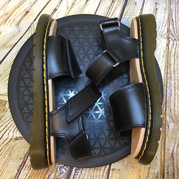 Dr. Martens Kids Black Leather Adjustable Sandals - Picture 5 of 9